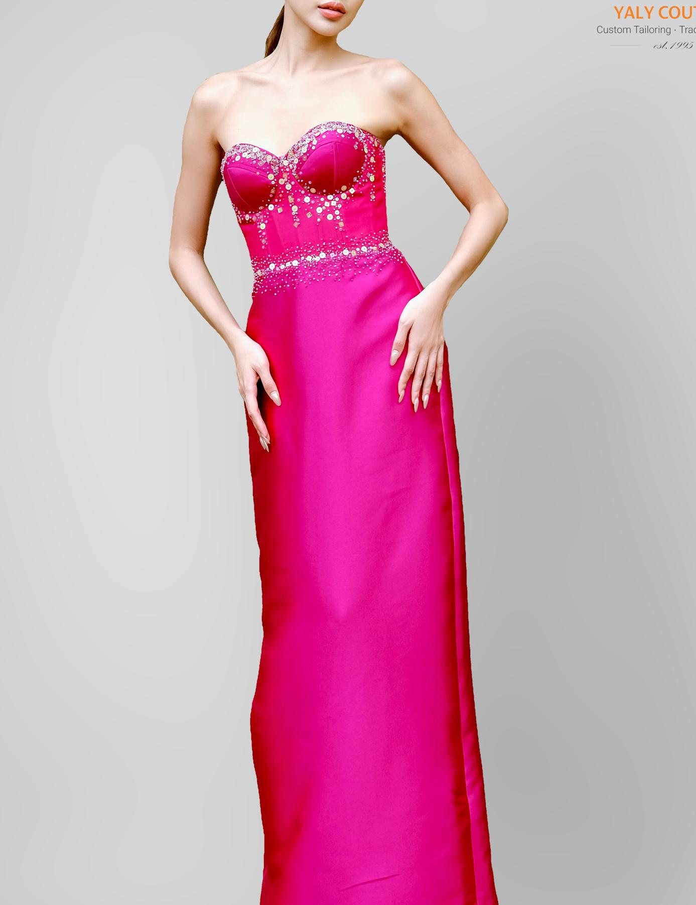 strapless open back dress Brocade Blossom Gown – Liylah main image 0
