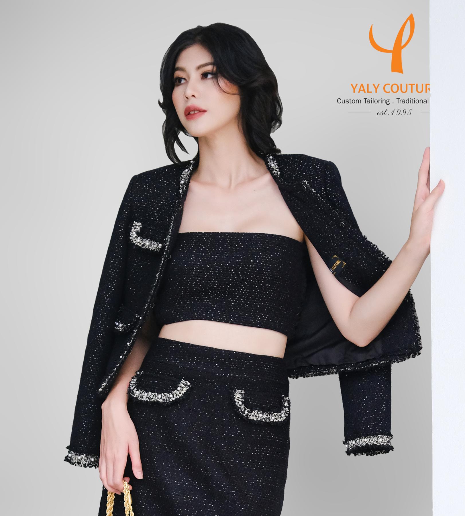 Black White Chanel Style Jacket Yaly Couture Bespoke -- Unique