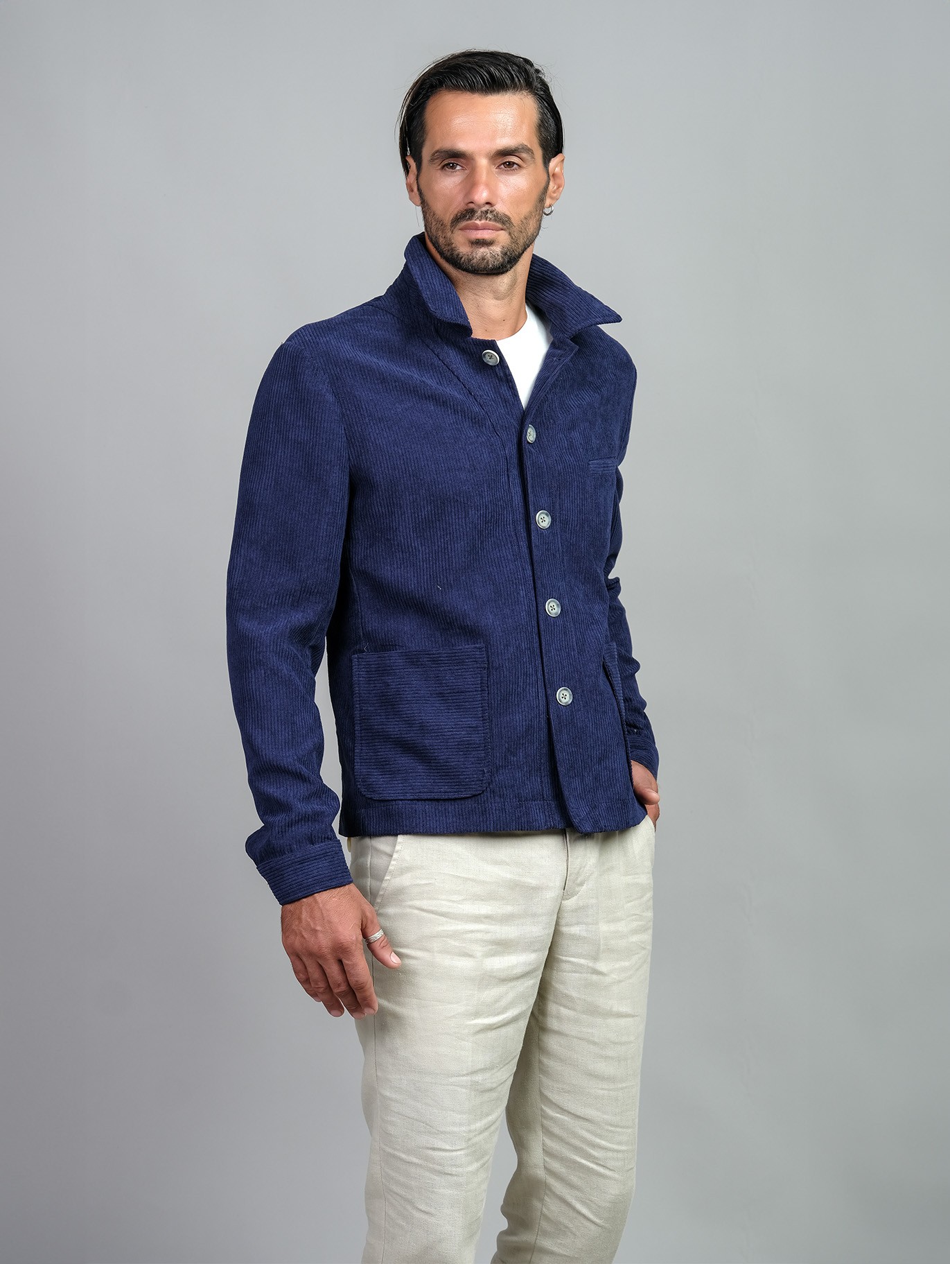 Saint Tropez Navy Corduroy Jacket | Yaly Couture Bespoke