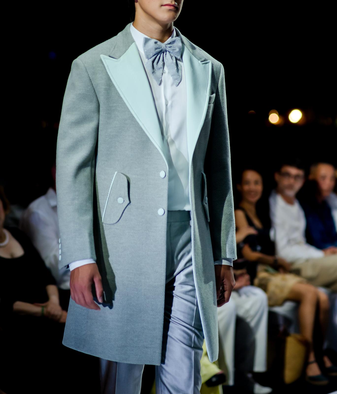 Light Grey Long Coat | Yaly Couture Bespoke -- Flawless