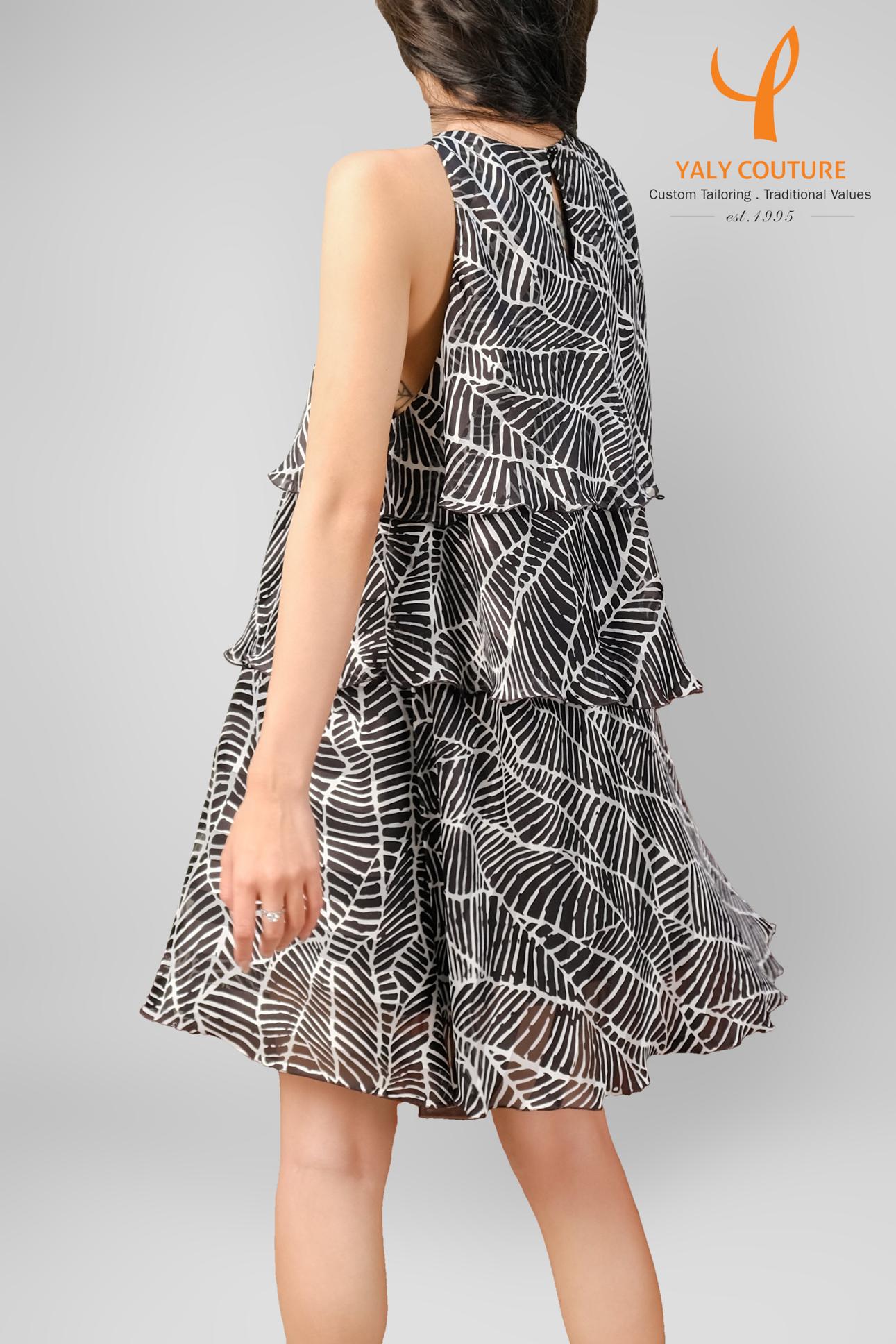 3-Layers Chiffon Short Dress | Yaly Couture Bespoke -- Unique, Trendy