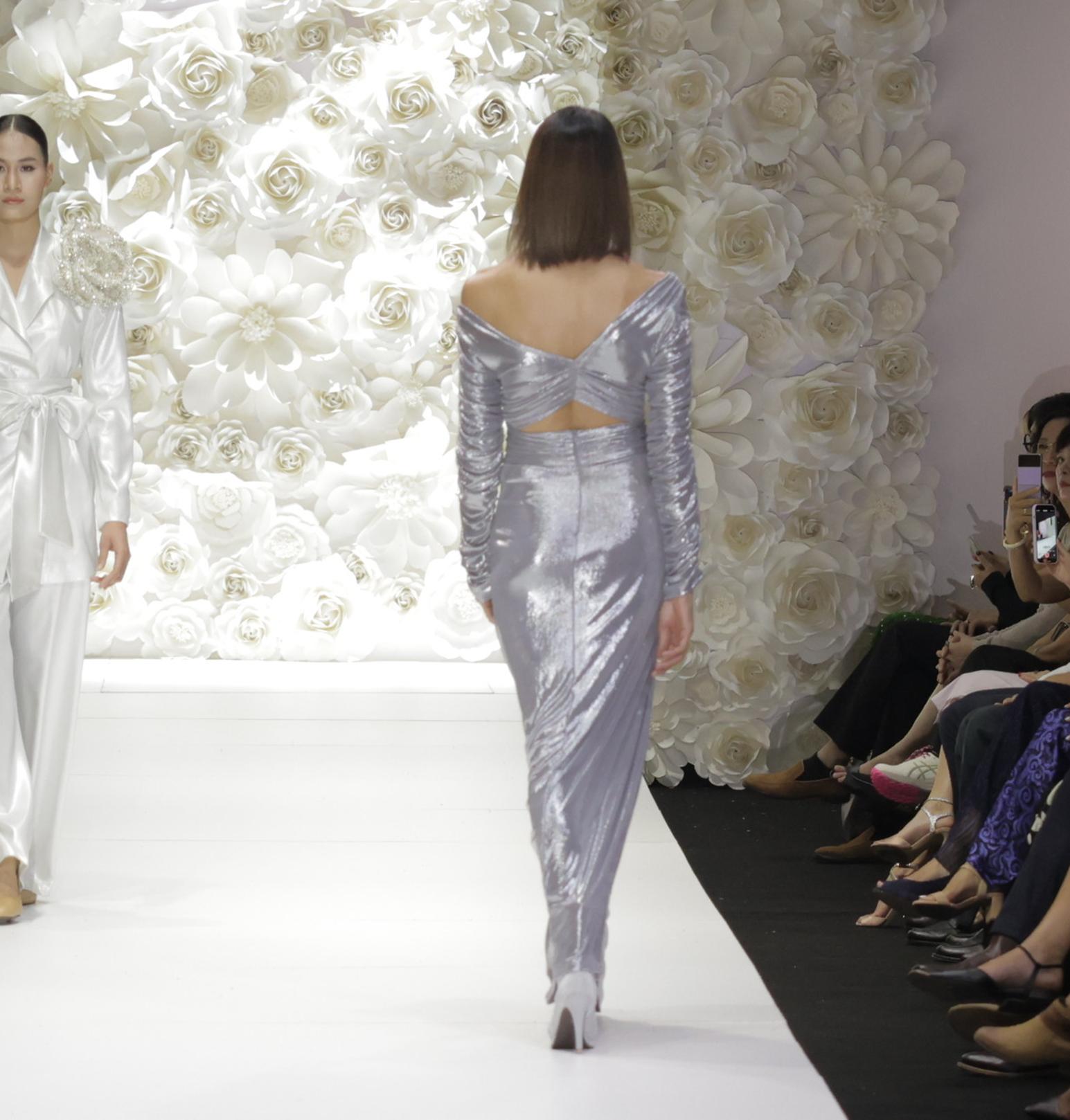 Silver Metallic Crop Top Dress | Yaly Couture Bespoke -- Unique, Modern | Yaly Couture Silver Metallic Crop Top Dress | Yaly Couture Bespoke -- Unique, Modern | Yaly Couture