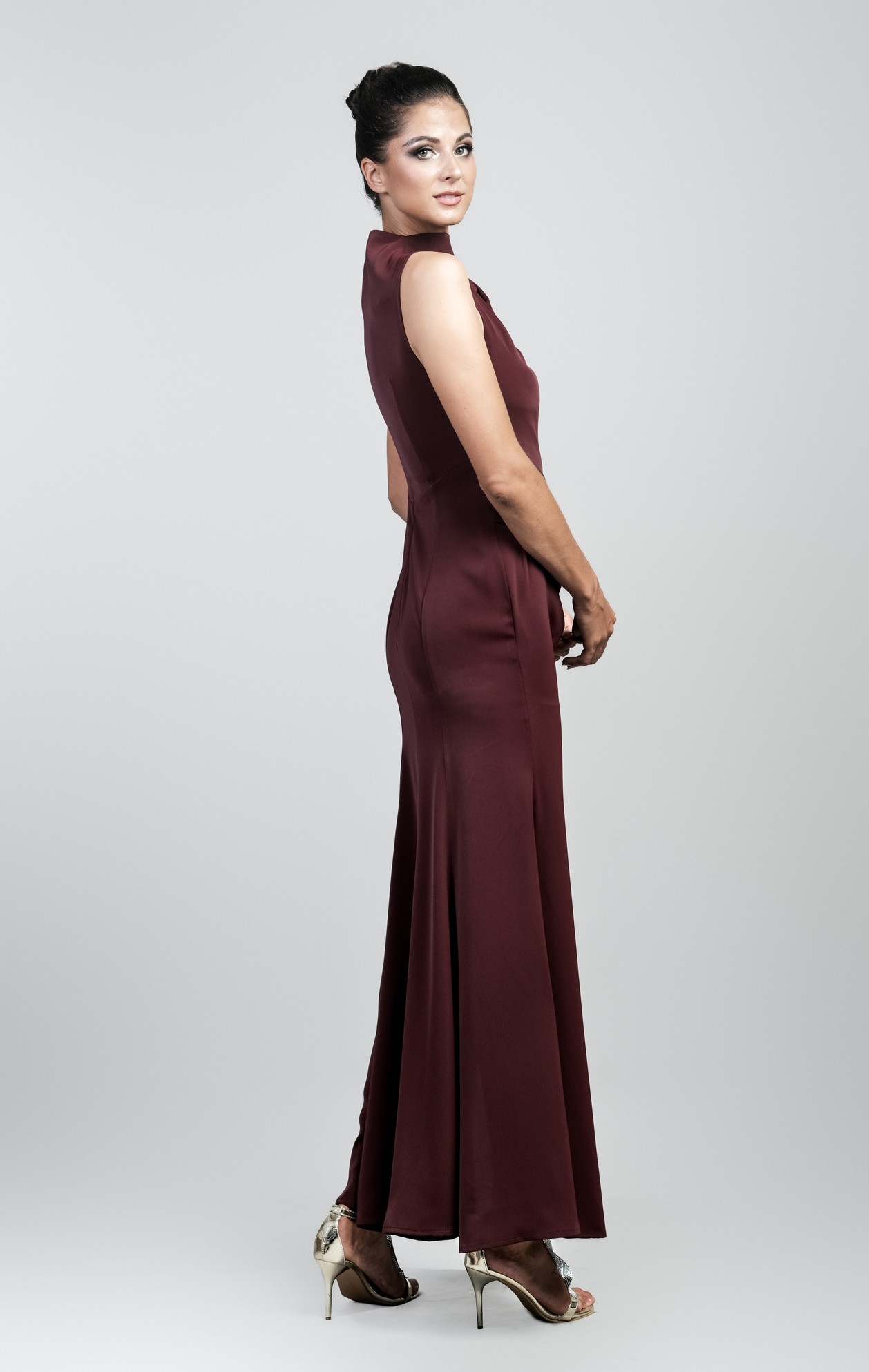 crimson silk dress Alexandra Silk Formal