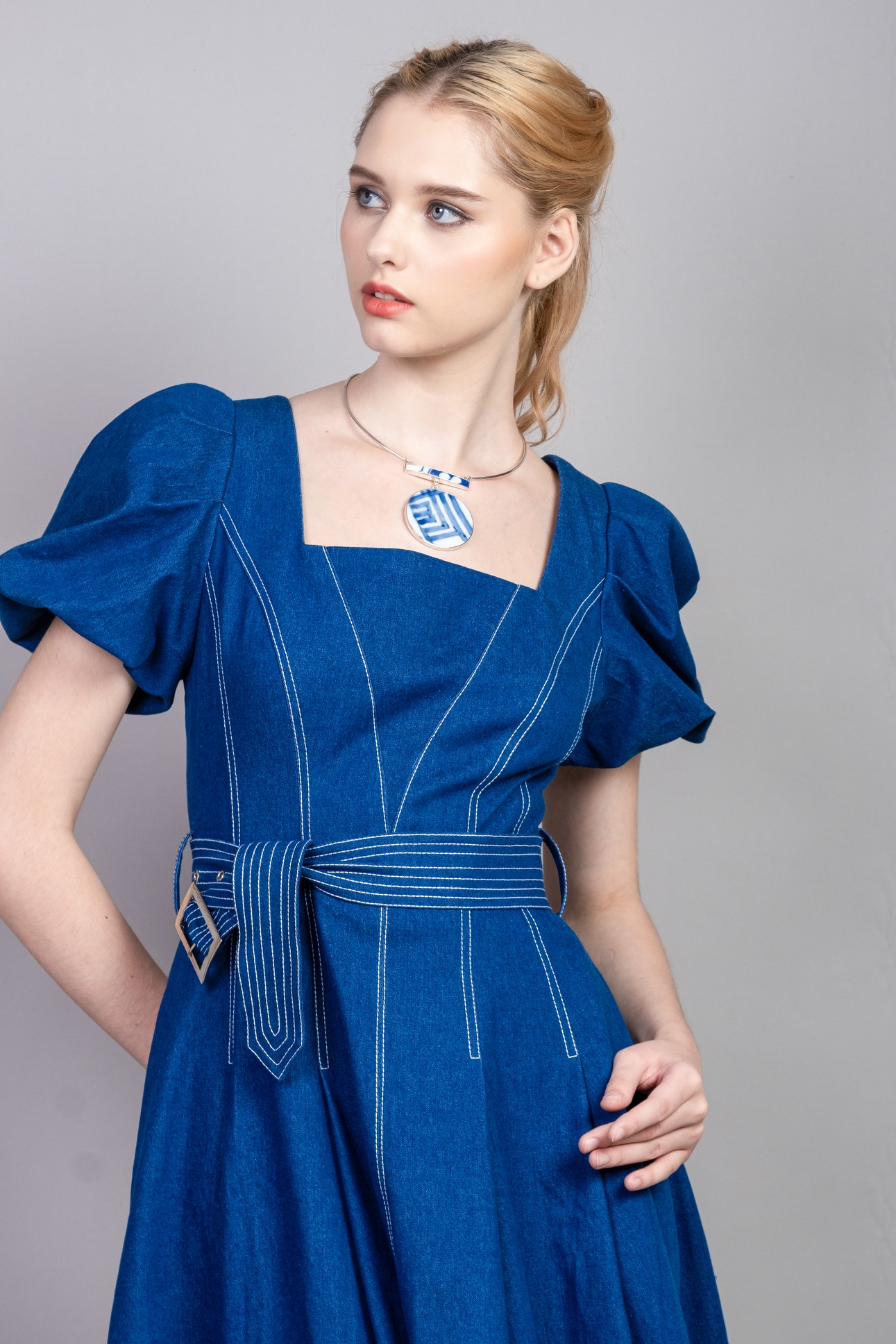 Chic Denim Flare Dress | Yaly Couture Bespoke -- Unique, Dapper | Yaly Couture Chic Denim Flare Dress | Yaly Couture Bespoke -- Unique, Dapper | Yaly Couture