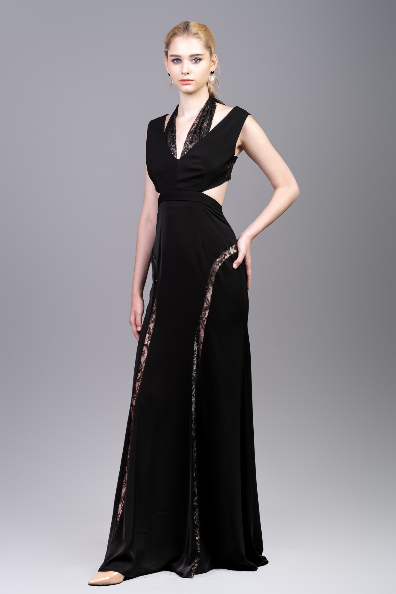 yiiya black evening dress Midnight Seduction Silk Black Dress | Yaly Couture Bespoke -- Unique, Chic
