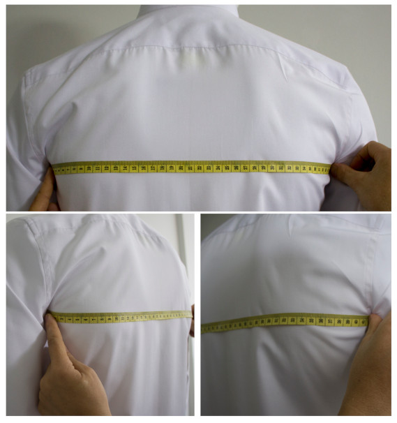 A person measuring his chestDescription automatically generated