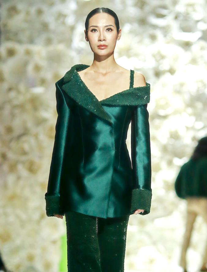 Asymetric Brocade Embellished Jacket | Yaly Couture Bespoke ...